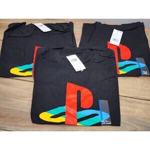Sony PlayStation Official T-Shirt Men's L PS Logo Gaming Short Sleeve NWT Lot 3